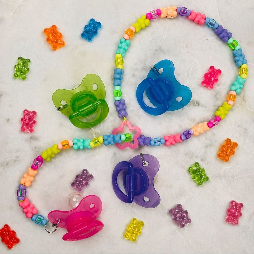 3pc rainbow gummy bear lariat drop star necklace cuff earring nail art - Picture 8 of 11